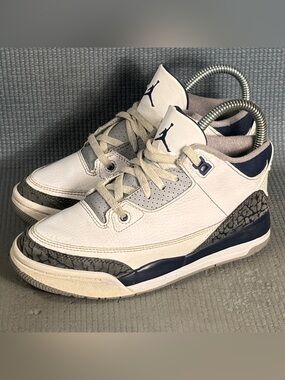 Nike Air Jordan 3 Retro Midnight Navy Blue White Shoes DM0966-140 Kid’s Size 1Y
